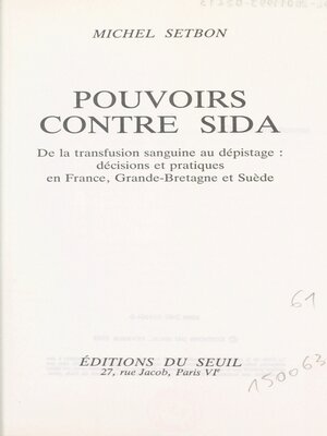 cover image of Pouvoirs contre sida